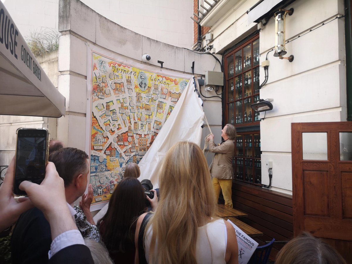 A newly commissioned map tracing Turner's London was unveiled at the Porterhouse pub in Covent Garden
The Art Newspaper