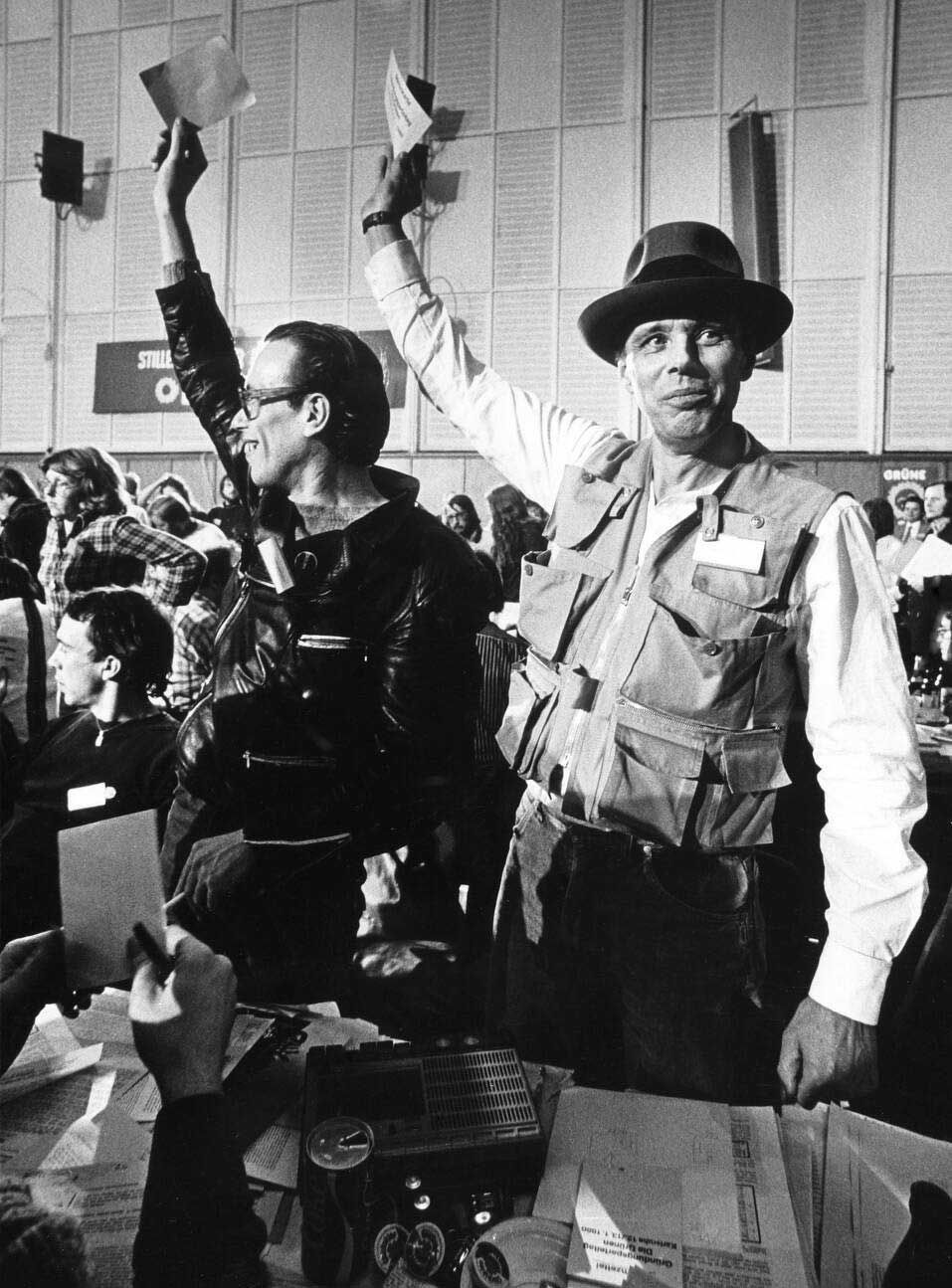 Joseph Beuys (right) at the founding congress of the German Green Party in 1980 Friedrich Stark/Alamy Stock Photo