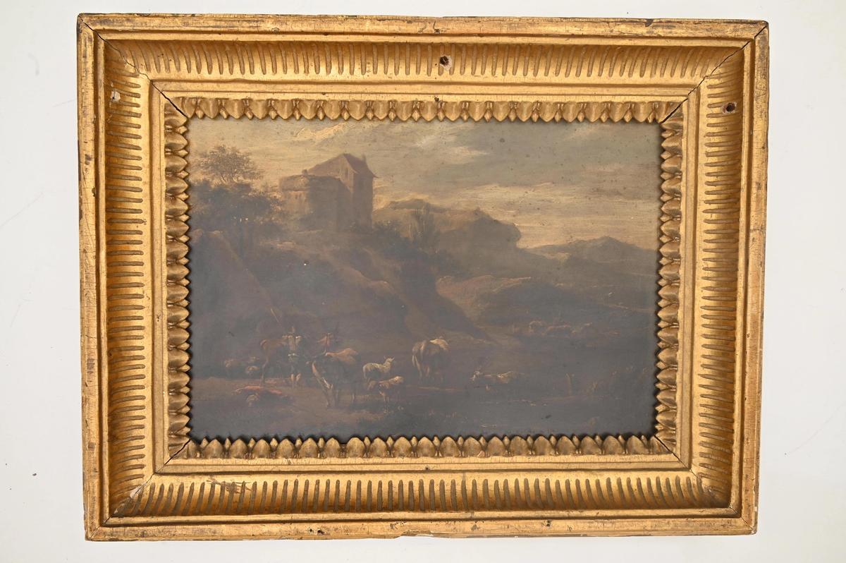 It is thought that Johann Franz Nepomuk Lauterer's Landscape of Italian Character, a painting on wood, may have been looted from the palace in Bayreuth, today part of the Bavarian State Painting Collections

Courtesy of FBI Chicago