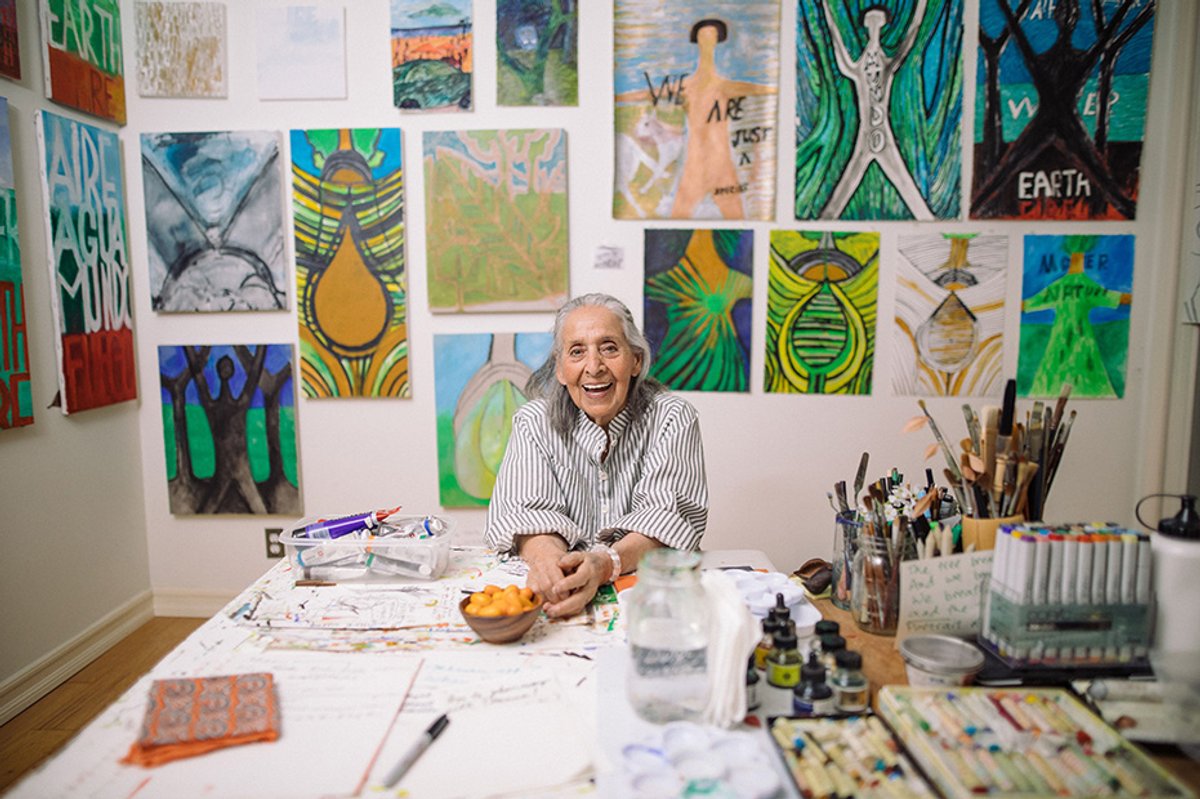 Luchita Hurtado, 2019 © Luchita Hurtado, Courtesy the artist and Hauser & Wirth, Photo: Oresti Tsonopoulos