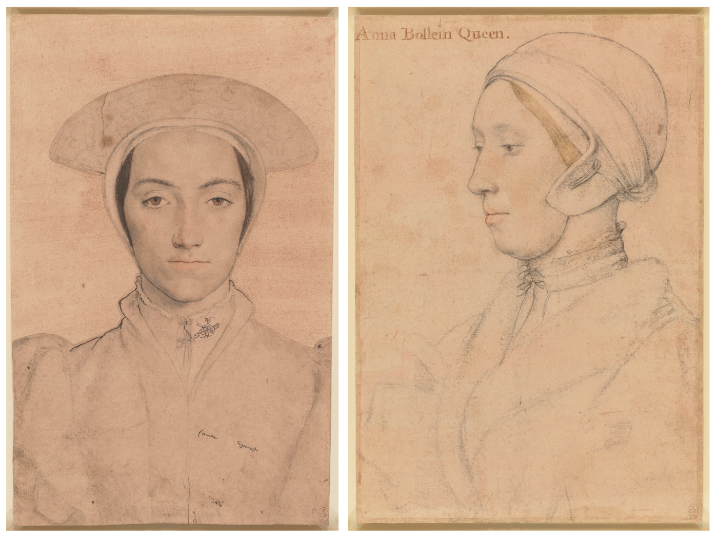 Hans Holbein the Younger's An unidentified woman (around 1535-36, left) and Anne Boleyn (around 1500-36) (1532-36, right) have been analysed using AI by computer scientists at Bradford University © Royal Collection Enterprises Limited 2026 | Royal Collection Trust.