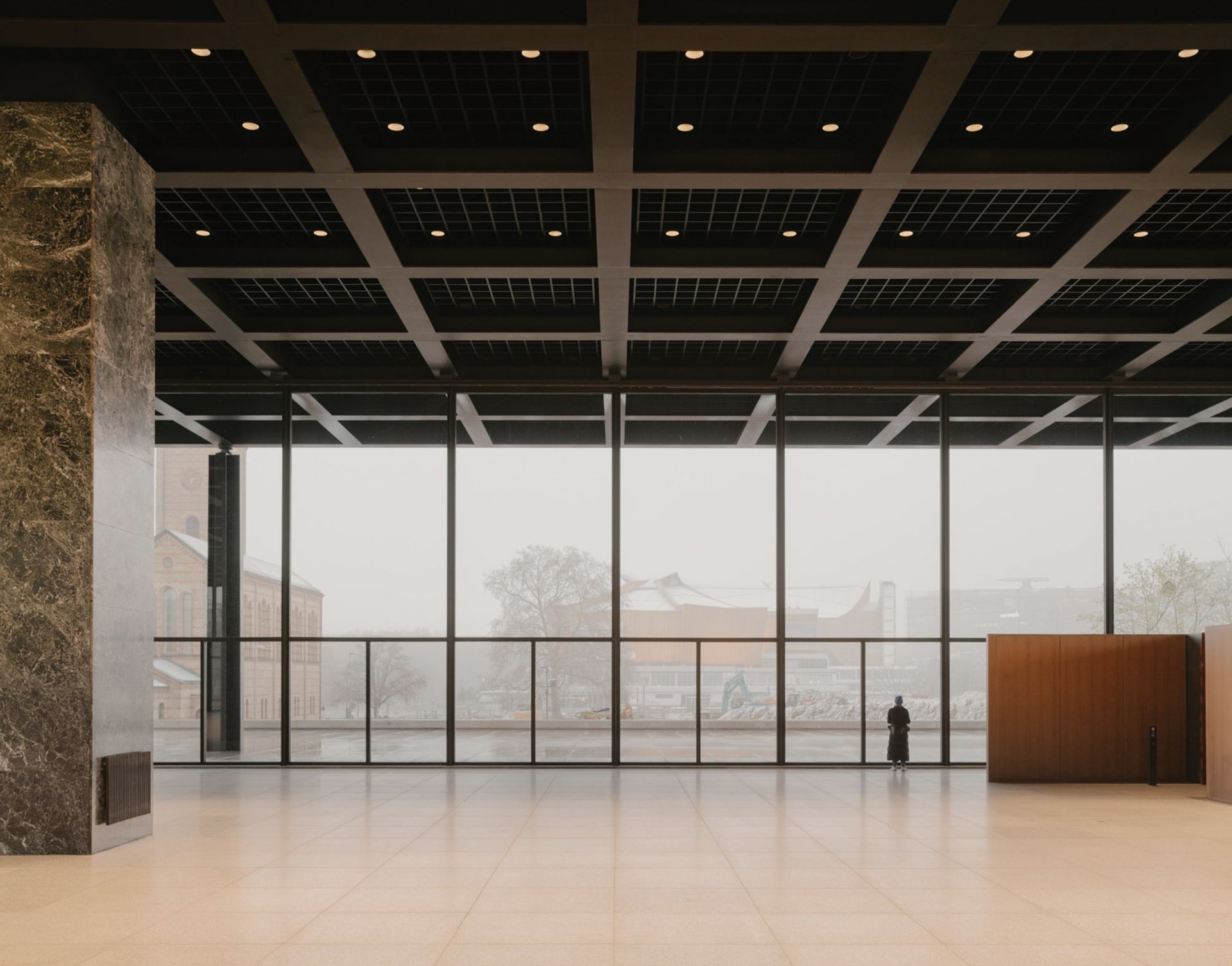 The Neue Nationalgalerie's spectacular temple-like main hall after refurbishment © Simon Menges/Ludwig Mies van der Rohe