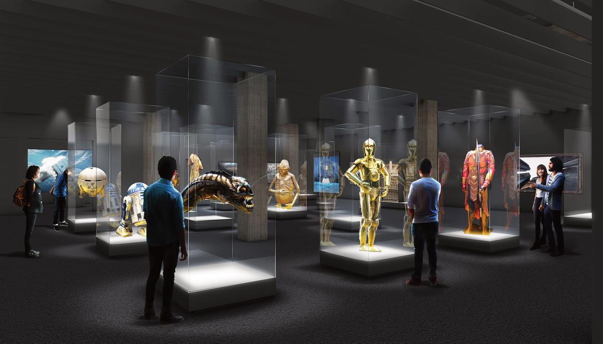 Stretching across three floors, the Stories of Cinema exhibition—shown above in a rendering—will combine objects and clips from celebrated films with lesser-known influences WHY Architecture; © Academy Museum Foundation