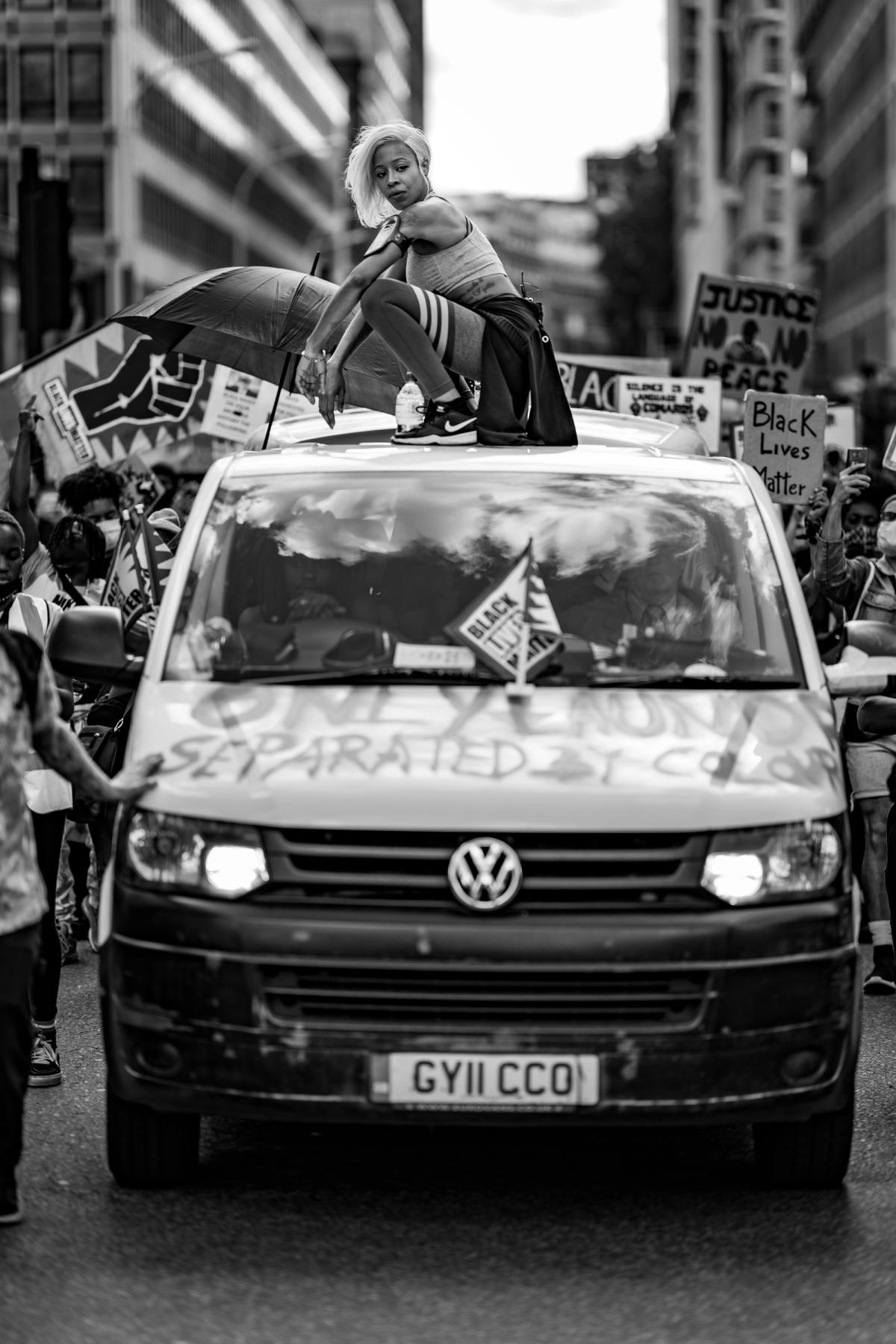 A Black Lives Matter protest depicted as part of Misan Harriman’s The Purpose of Light
Courtesy of the artist