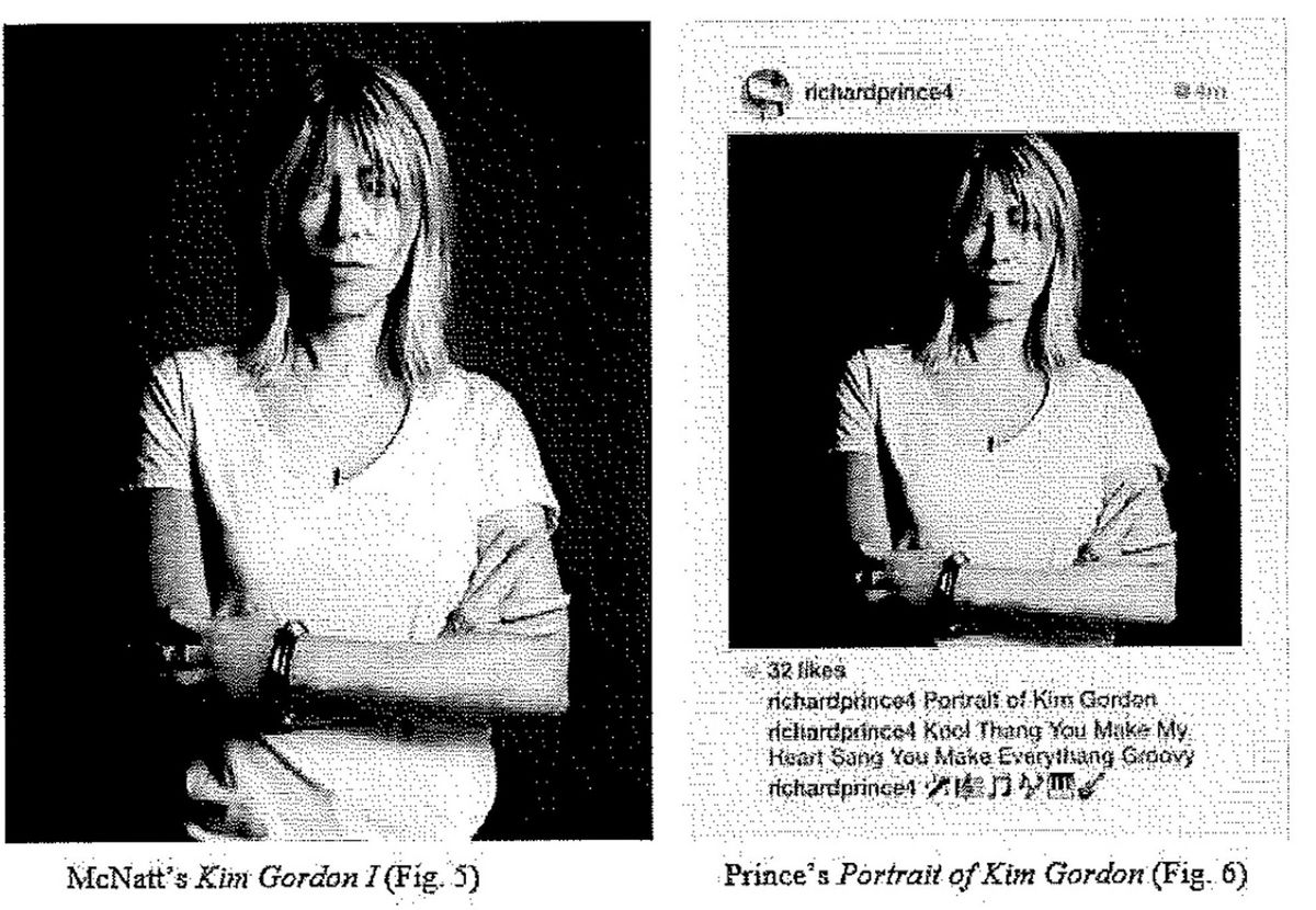 Eric McNatt’s and Richard Prince’s works, as seen in court documents