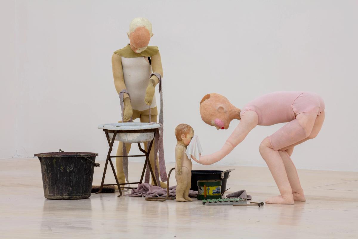 Installation view of Cathy Wilkes, Untitled (2012) at MoMA PS1 (22 October 2017-11 March 2018) Image courtesy MoMA PS1. Photo: Pablo Enriquez. Gift of the Speyer Family Foundation and Mrs. Saidie A. May (by exchange). Courtesy of the artist and the Modern Institute/Toby Webster Ltd, Glasgow