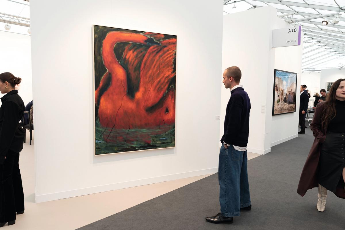 A Conny Maier work at the stand of the Berlin-based Société gallery, which on the VIP day sold paintings by several of its artists David Owens