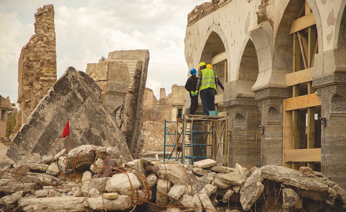 The Unesco-led projects include restoring Al-Nuri mosque, which was damaged when Islamic State was ousted from Mosul in 2017 Photo: © Unesco/Moamin Al-Obaidi
