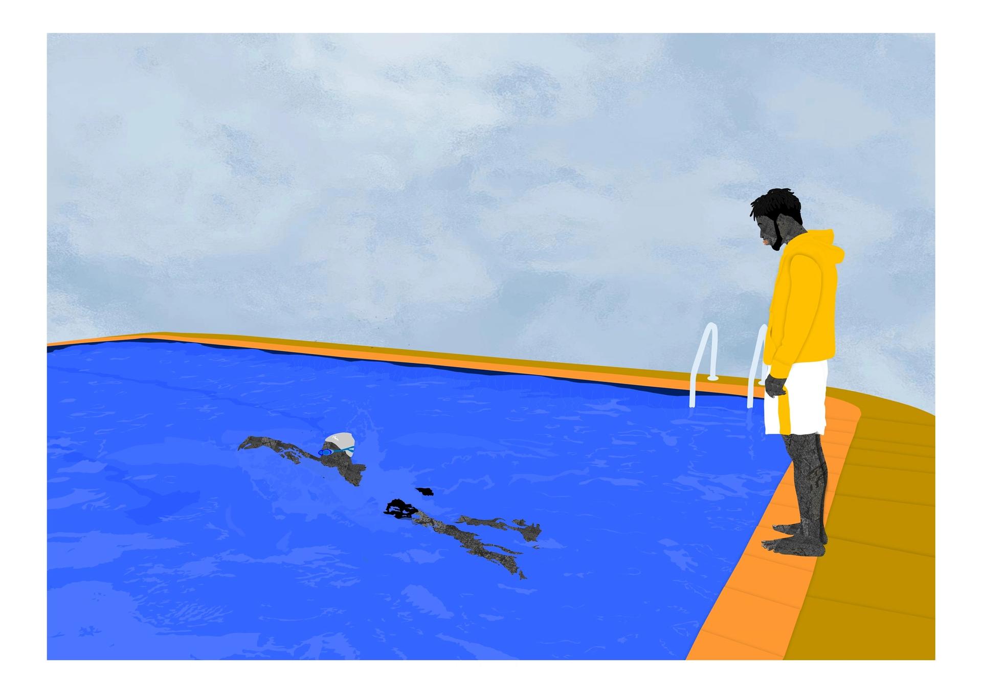 Osinachi's Pool Day II (2021), a digital collage on Microsoft Word

Courtesy of the artist and Art X Lagos