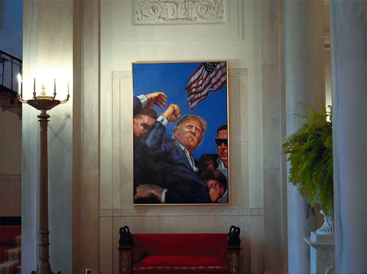 Man of the moment: the portrait of Donald Trump in a still from a White House video Photo: The White House via: X.com/WhiteHouse; © Marc Lipp