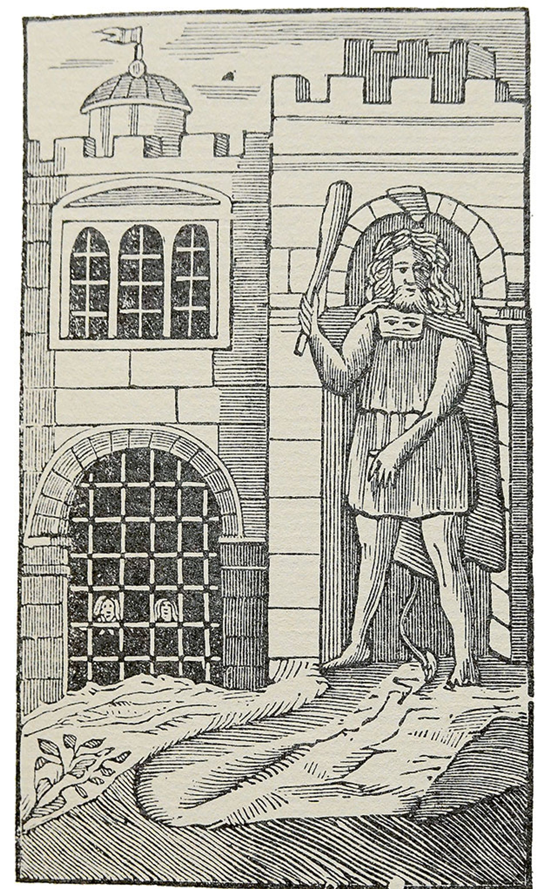 Illustration from the first edition of John Bunyan’s nonconformist allegory, A Pilgrim’s Progress (1678), depicting Giant Despair guarding the fictional Doubting Castle Courtesy of the author