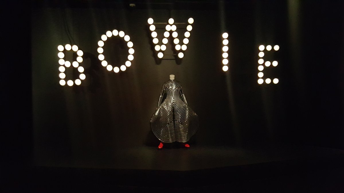 David Bowie Is at the Brooklyn Museum opens with a sign from the artist's 2002 "NYC Bowie-Thon" concerts Victoria Stapley-Brown