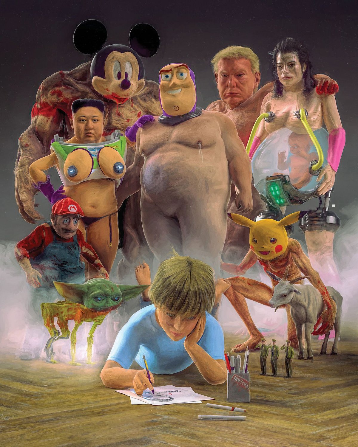 A detail from Beeple’s Everydays: The First 5000 Days; after its $69.3m sale, the work is the NFT market leader, but other tokens are already selling for seven-figure sums Image: Christie’s Images Ltd; © Beeple