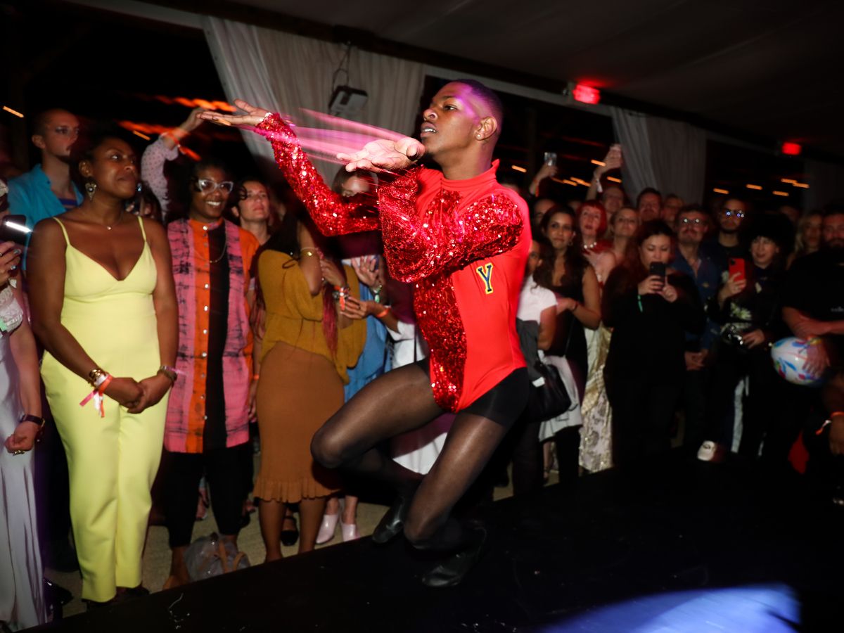 Hot moves and hotter outfits were in vogue at Newsome’s shiny shindig Jocko Graves/BFA.com