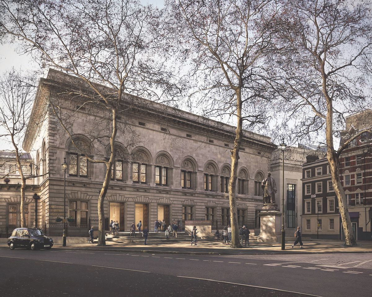 A rendering of the new north-facing entrance of the National Portrait Gallery, designed by Jamie Fobert Architects Jamie Fobert Architects/Forbes Massie