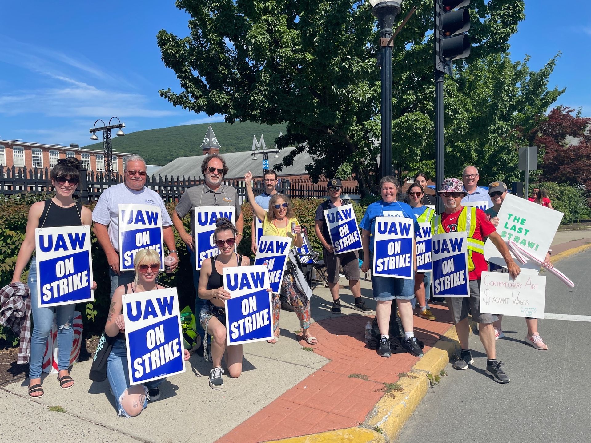 Striking members of the Masschusetts Museum of Contemporary Art's union Courtesy UAW