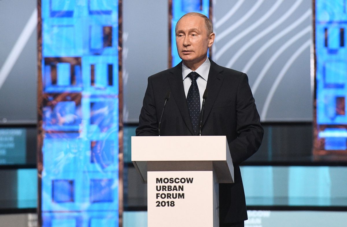President Vladimir Putin speaks at the Moscow Urban Forum Sputnik