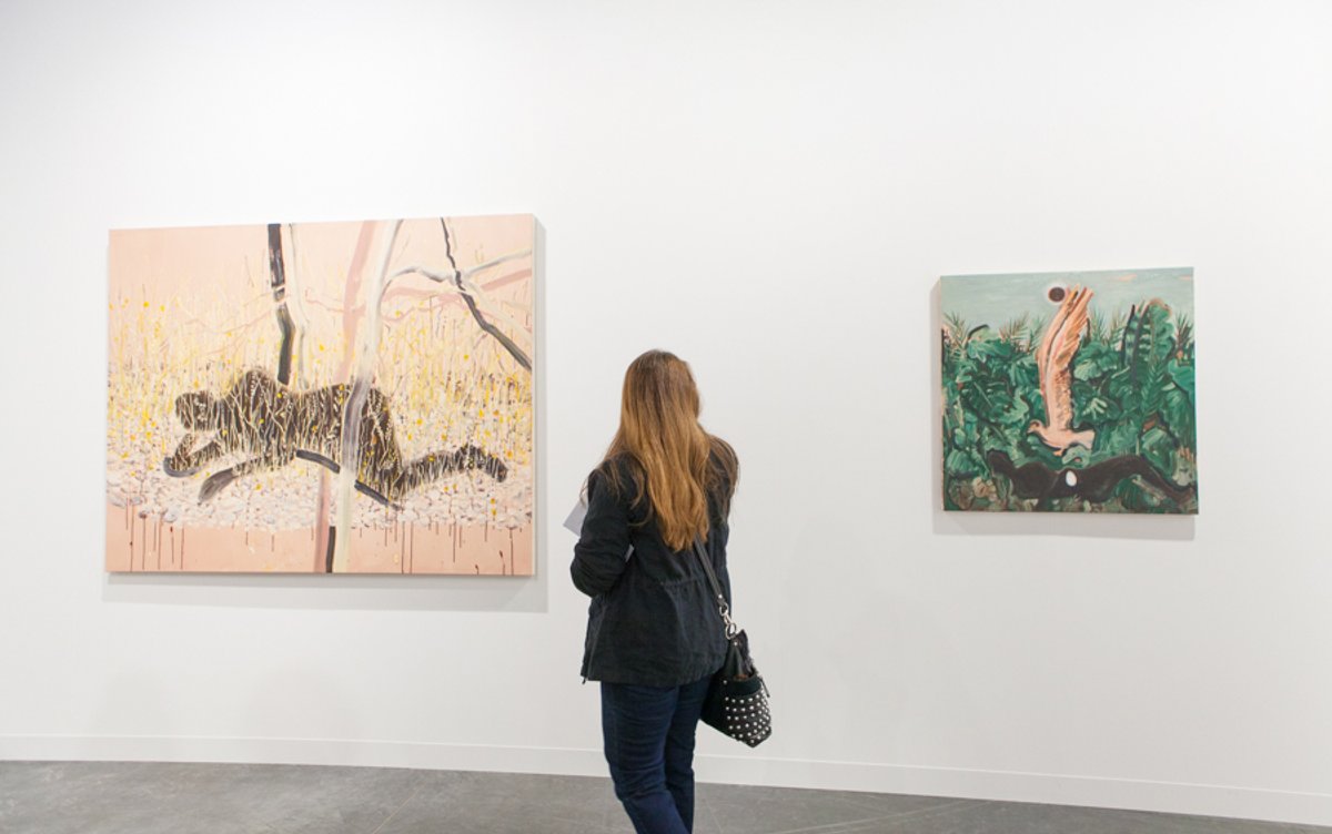 Mendes Wood, based in São Paulo, Brussels and New York, is showing recent paintings by Antonio Obá that respond to the Afro-Brazilian artist’s recent self-imposed exile in Europe and the US Photo: Vanessa Ruiz