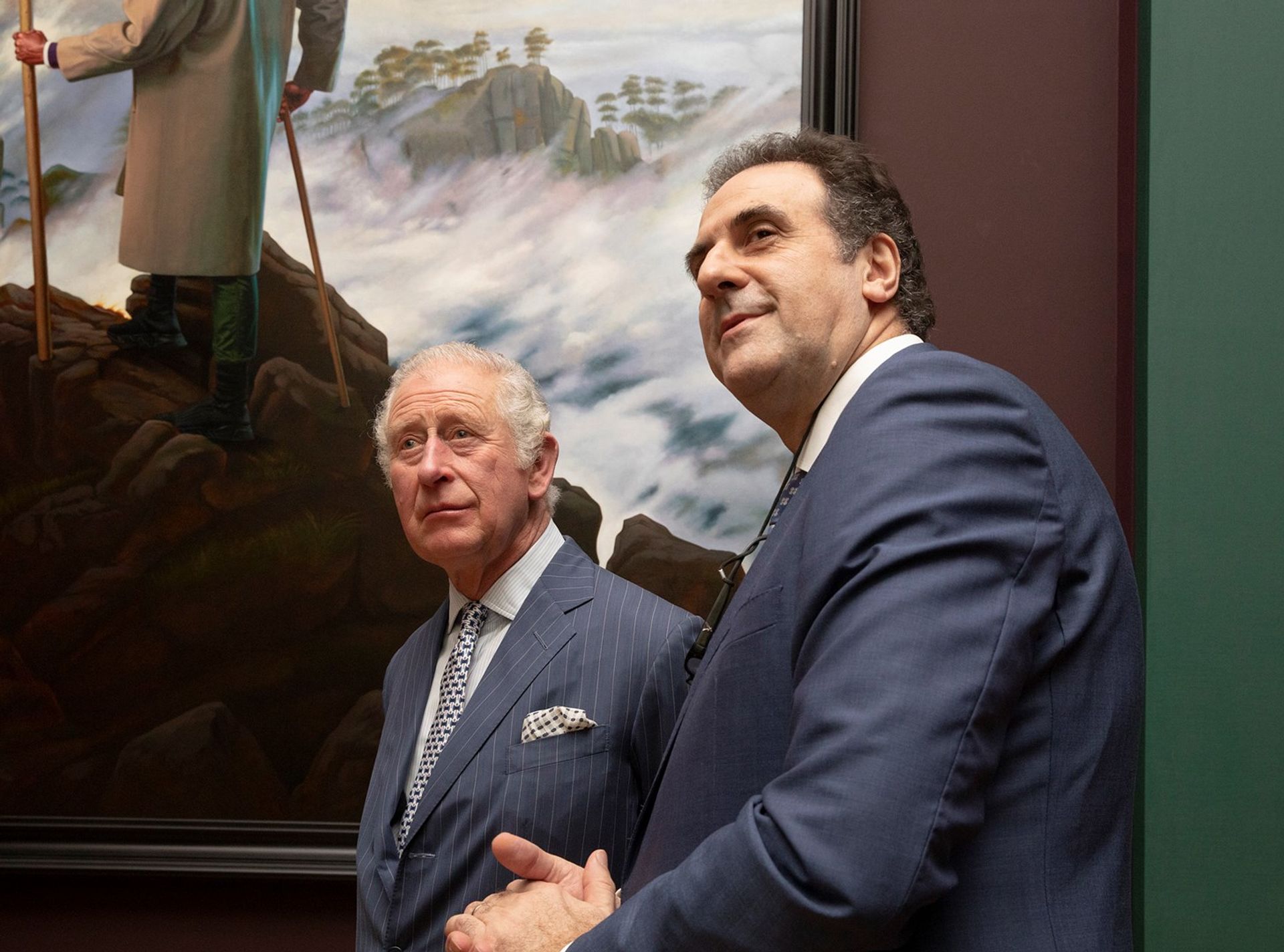 Prince Charles with National Gallery director Gabriele Finaldi, the day before he tested positive for Covid-19 Photo: National Gallery