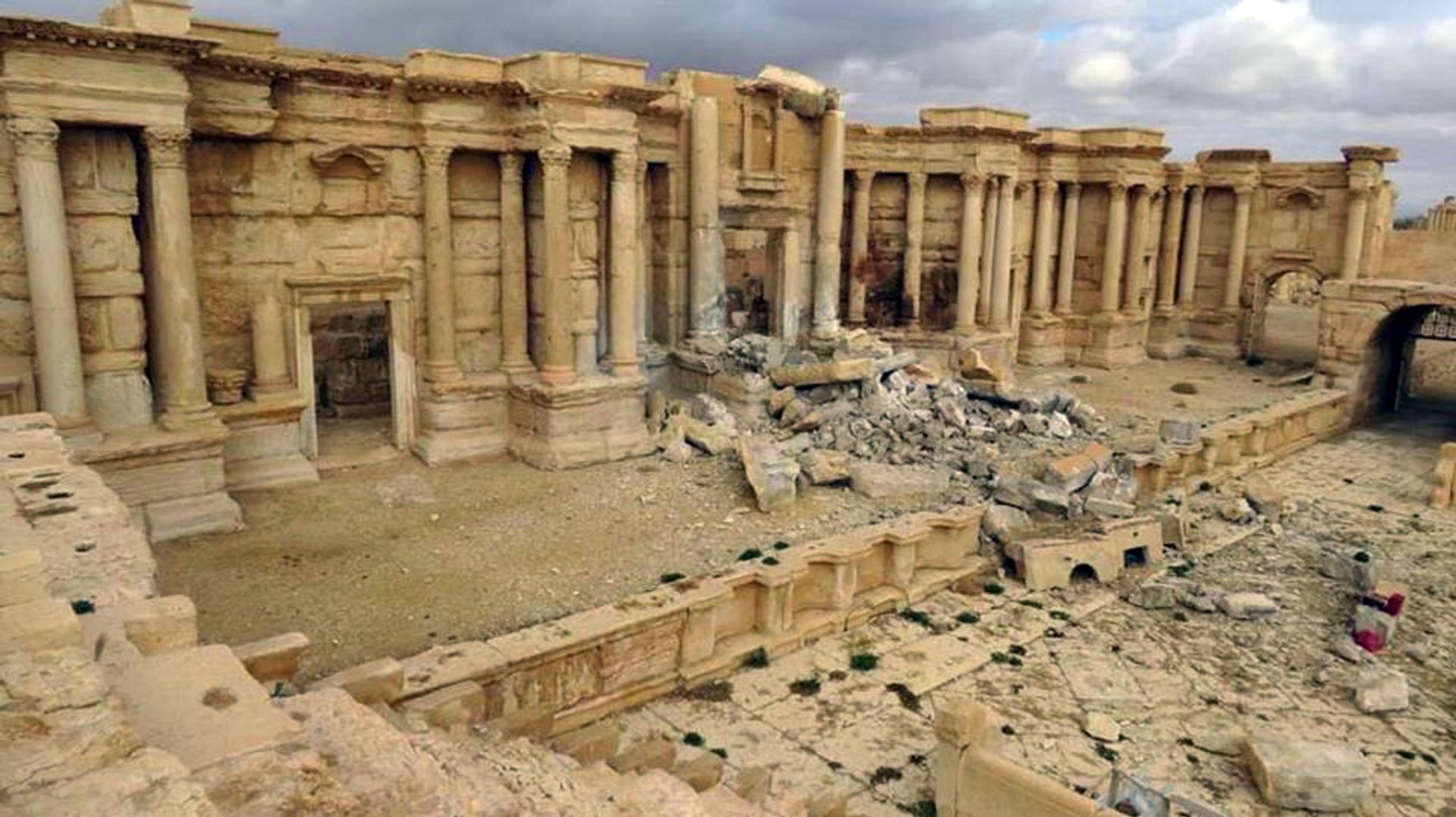 Early images of damage caused by Isil at Palmyra's Roman theatre after the city was retaken by Syrian and Russian forces in March 2017 Syrian Ministry of Culture, Directorate-General of Antiquities and Museums
