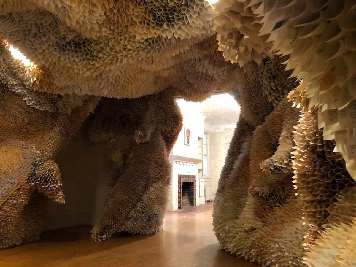 Installation view of Samuelle Green’s Paper Cave at  the Governors Island Art Fair Courtesy of the artist and 4heads