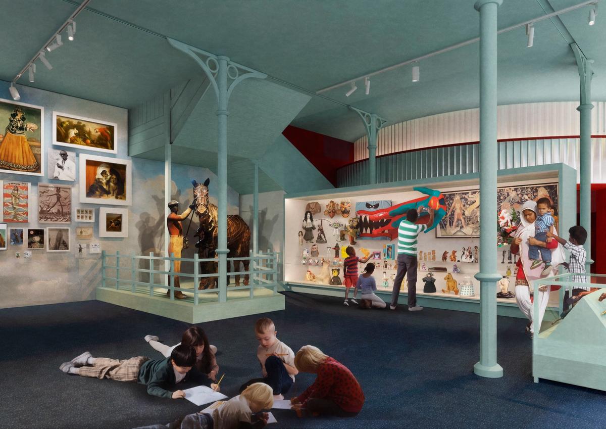 A rendering of the Adventure display in the Imagine Gallery of the renamed Young V&A. Image: Picture Plane © Victoria and Albert Museum, London