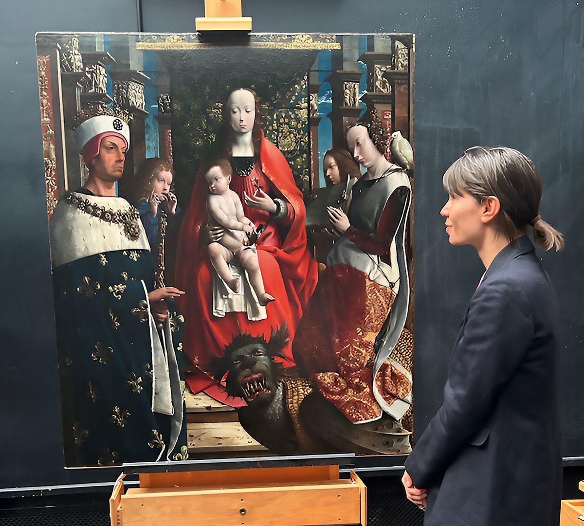 “Full of iconographical oddities”: the National Gallery curator Emma Capron with the newly-acquired The Virgin and Child with Saints Louis and Margaret and Two Angels (around 1500-10), by an unknown artist The Art Newspaper