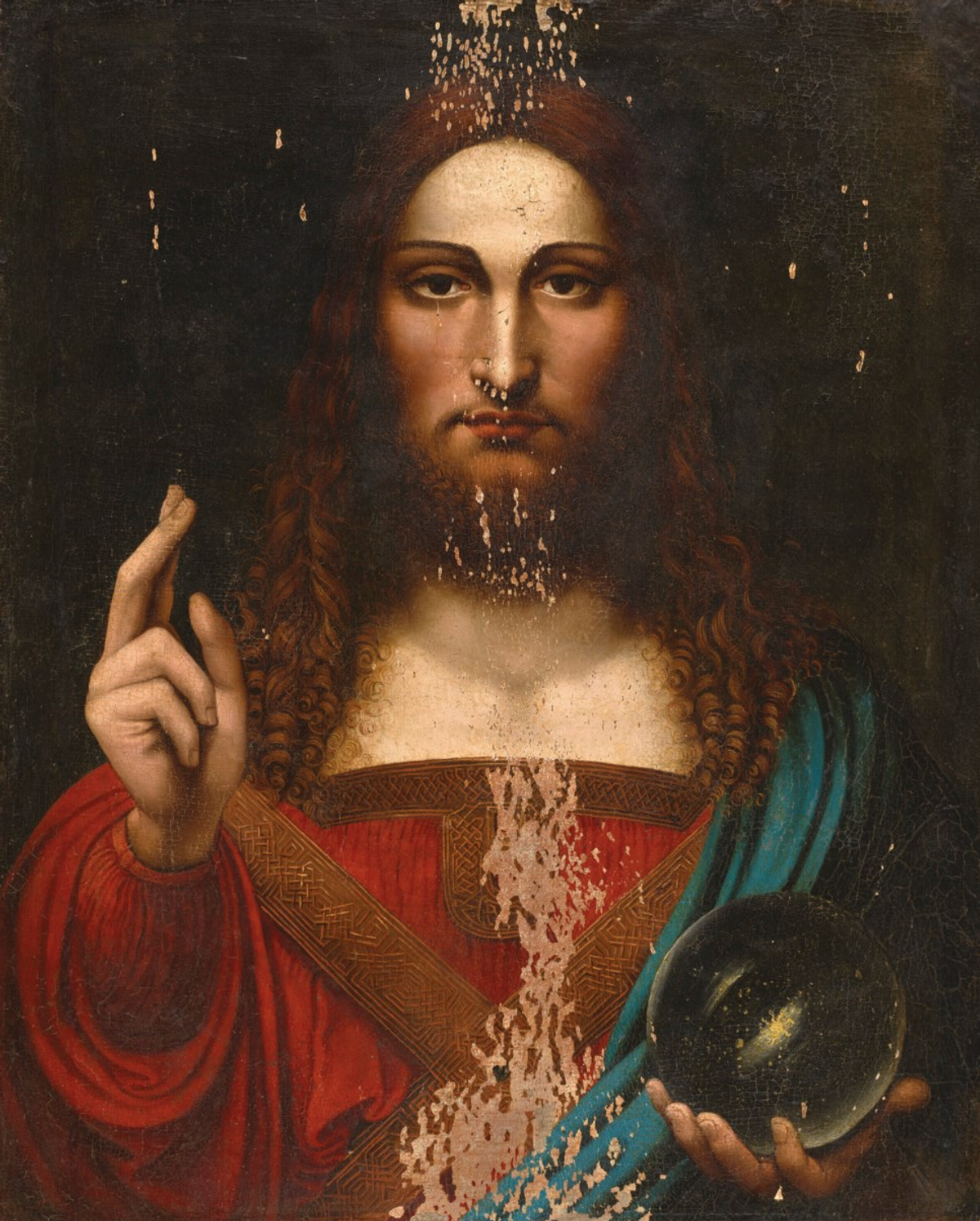 A Salvator Mundi, after Leonardo (around 1600), was sold for €1m at Christie's. Courtesy of Christie's