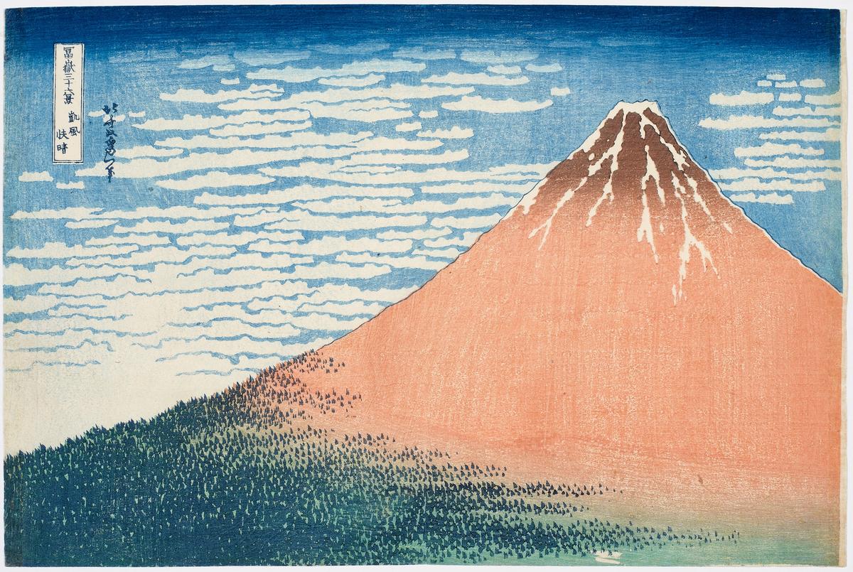 Red Fuji by Katsushika Hokusai, which sold for $478,800 with fees at Christie's New York during Asia Week. Courtesy Christie's