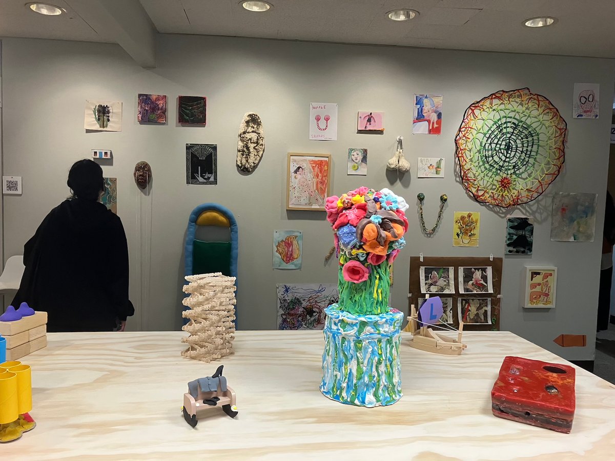 Artist parents used kids’ art supplies to create works for Parental Guidance Suggested, curated by Todd Bienvenu Photo: Elena Goukassian