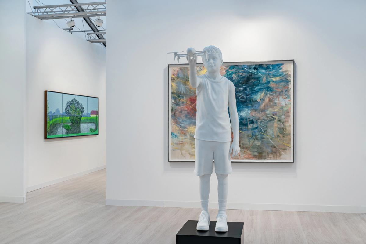 Pace’s biggest sales on preview day was a 2021 David Hockney work (seen at left) for an undisclosed price Photo: © Damien Griffiths