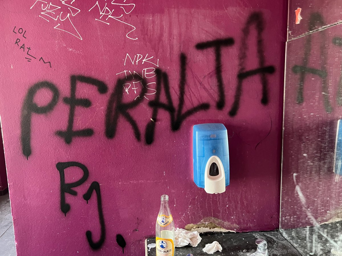 Vandals graffitied the site of Werner-Hilpert-Straße 22 over the weekend. Courtesy of documenta