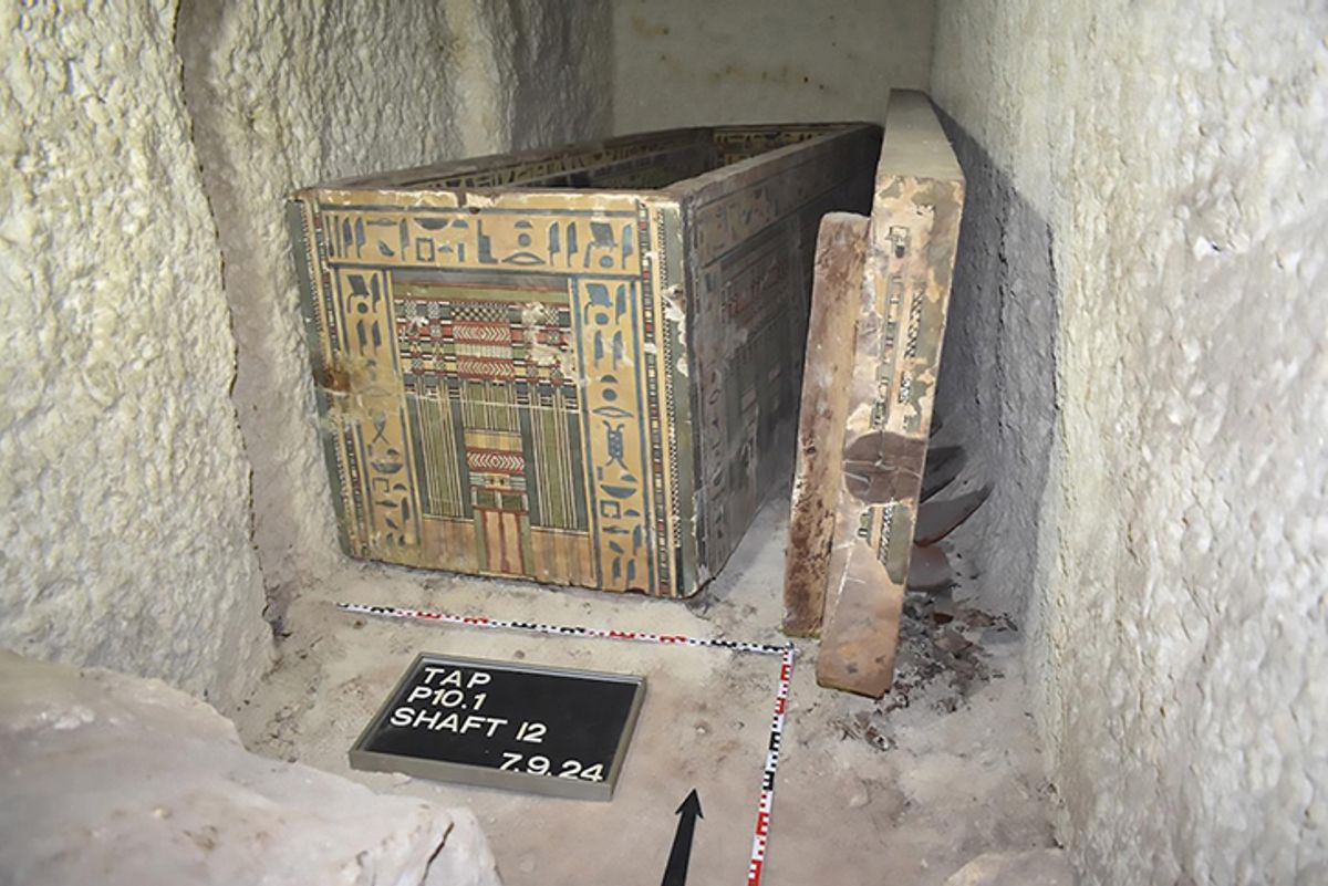 Two nested coffins found in the tomb at Asyut are richly decorated with text and images Photo: Susen Döbel; © Jochem Kahl, The Asyut Project