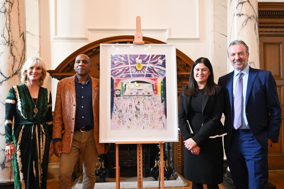 Left to right: Sybil Robson Orr, Denzil Forrester, Lisa Nandy and Matthew Orr 