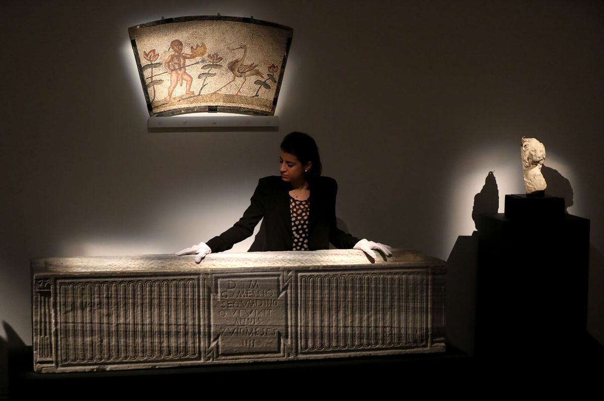 A Roman Marble Strigillated Sarcophagus, Roman Imperial  (third-fourth century) Sotheby’s