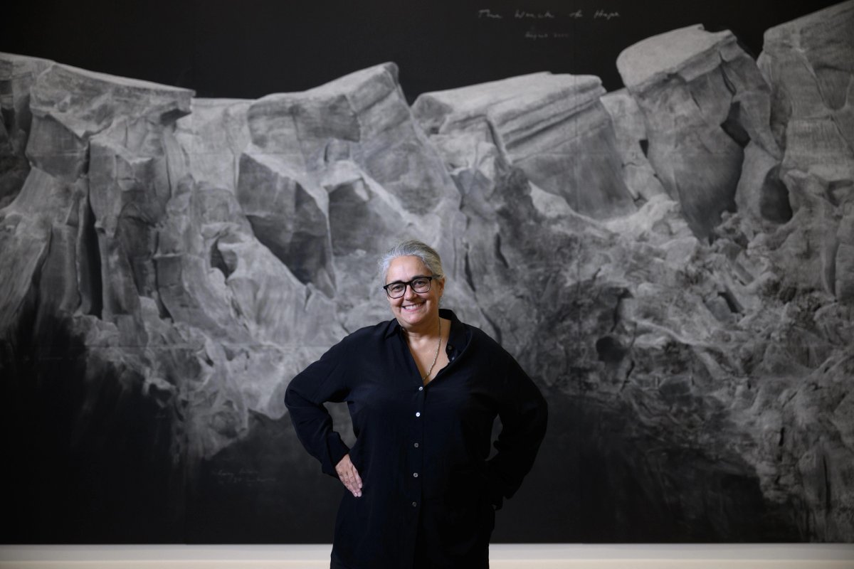 Tacita Dean in 2023. For her latest book she has taken close up photographs of Cy Twombly's work AAP Image/Dan Himbrechts; Australian Associated Press/Alamy Live News