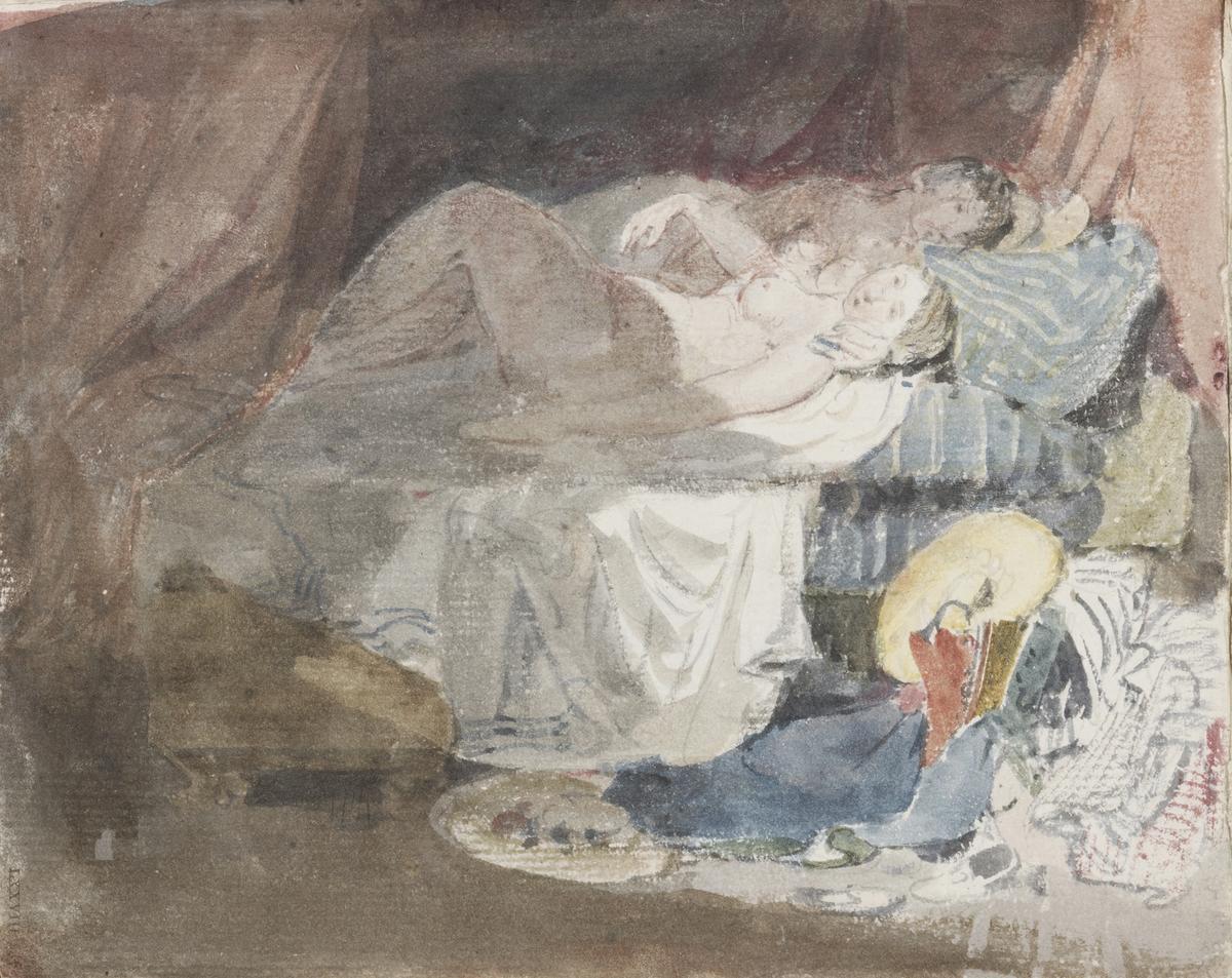 JMW Turner's Nude Swiss Girl and a Companion on a Bed (1802) © Tate / Tate Images