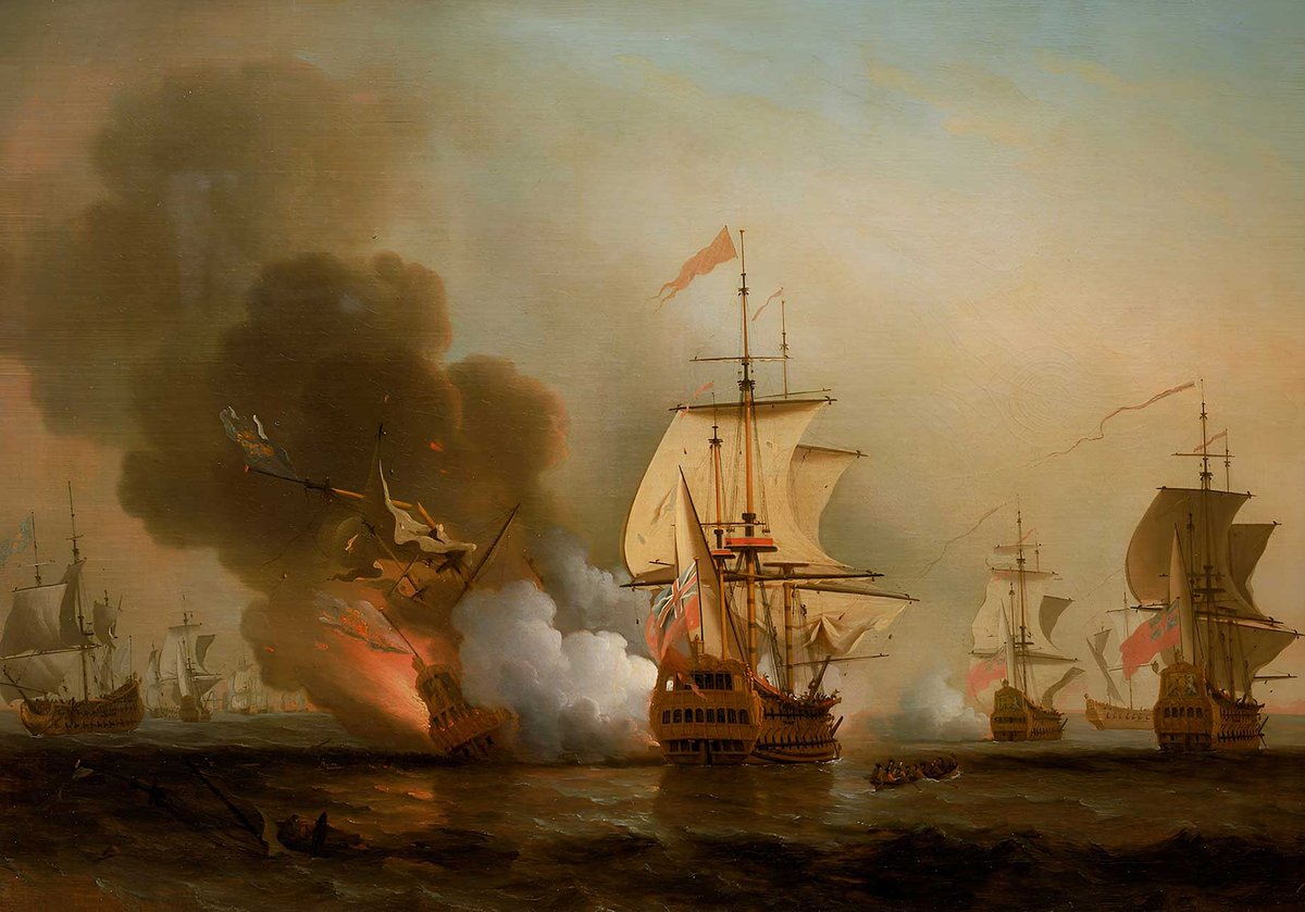 Samuel Scott’s painting Wager’s Action off Cartagena, 28 May 1708 (around 1743-47) depicts the San José sinking National Maritime Museum, London; Caird Collection