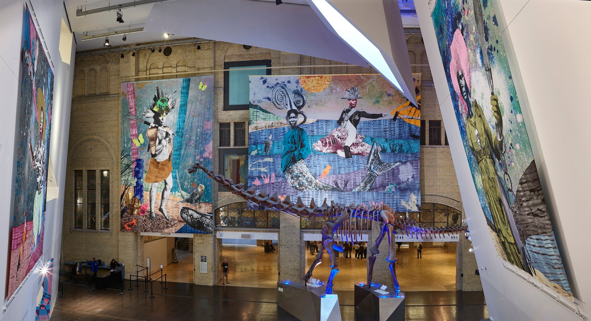 Installation view of Raphaël Barontini's project at the Royal Ontario Museum as part of the Toronto Biennial of Art, 2026. Co-commissioned by the Toronto Biennial of Art and the Royal Ontario Museum Photography: Paul Eekhoff