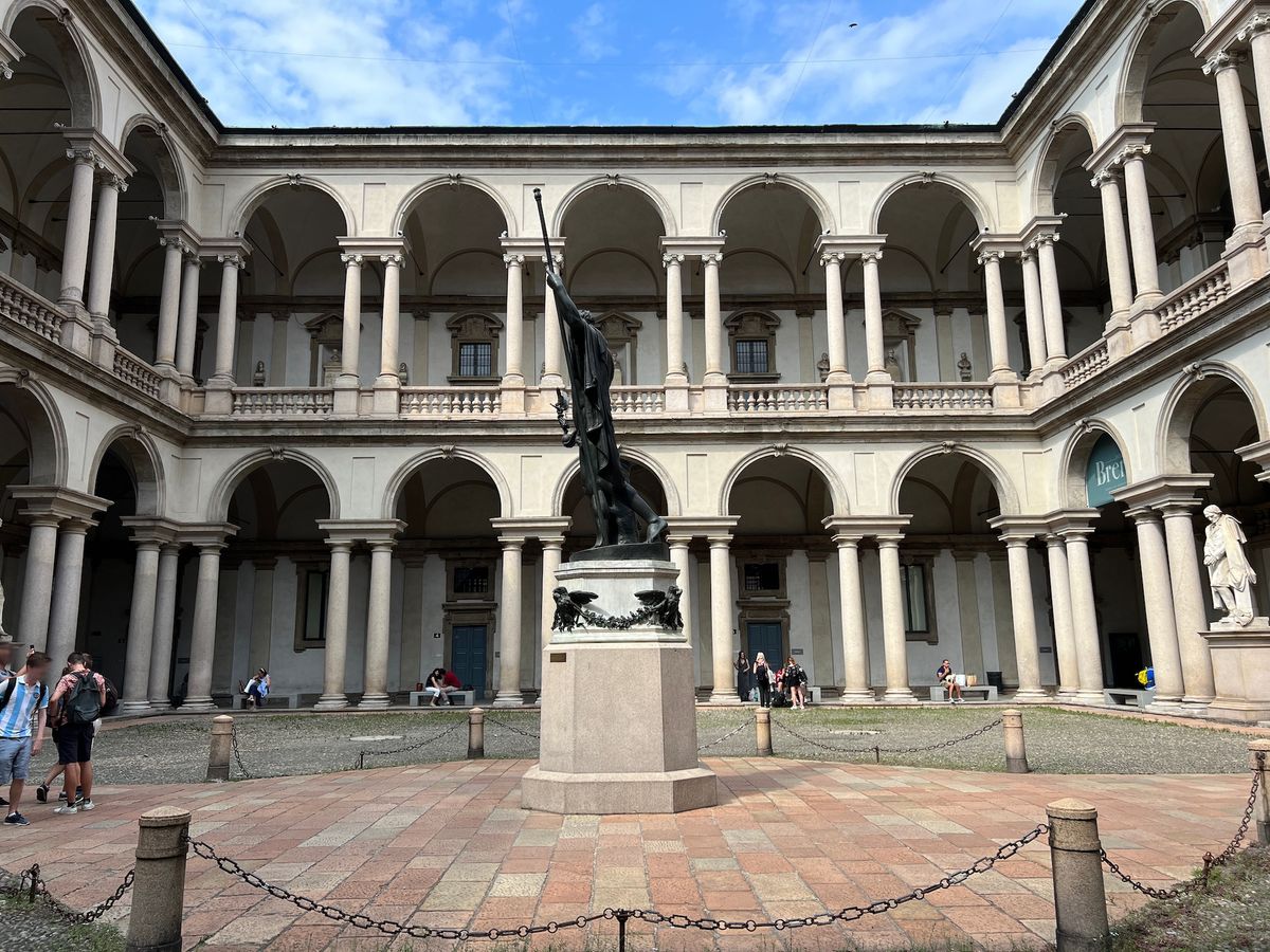 A courtyard at the Pinacoteca di Brera in Milan Photo by Chabe01, via Wikimedia Commons