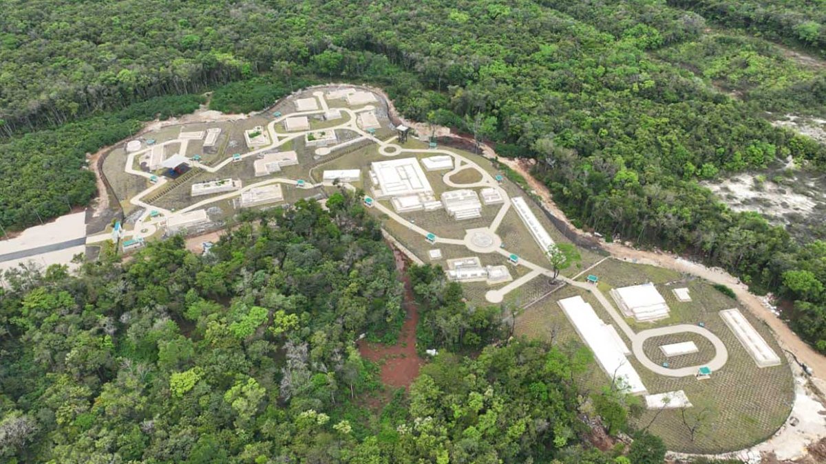 The Balam Tun Memory Park holds Mayan structures that were relocated to make way for the Maya Train railway that runs through Mexico’s Yucatan Peninsula Courtesy National Institute of Anthropology and History