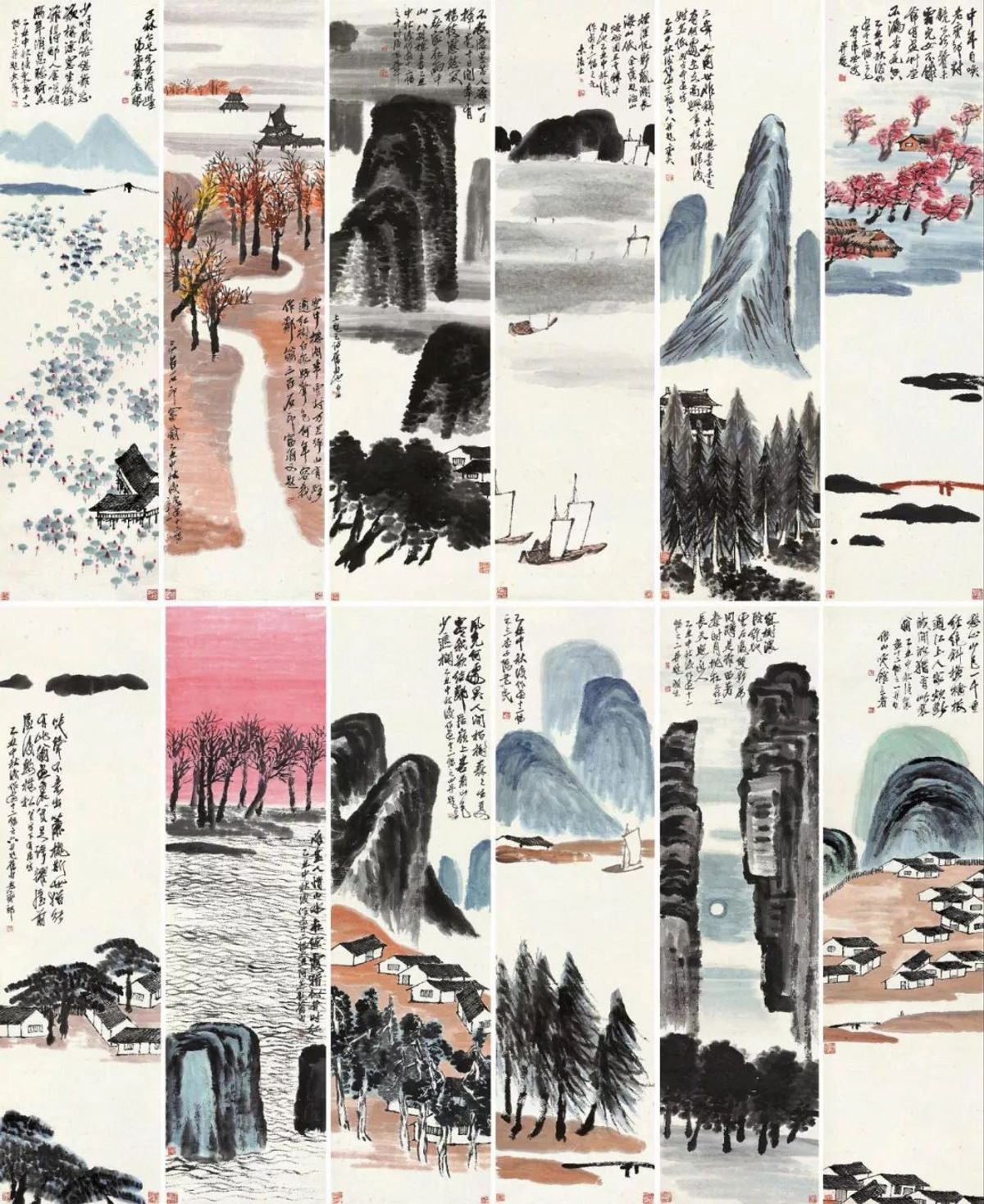 Set of 12 ink-brush paintings by Qi Baishi sold at Poly Auction Beijing for a record RMB931.5m ($141m) Poly Auction Beijing