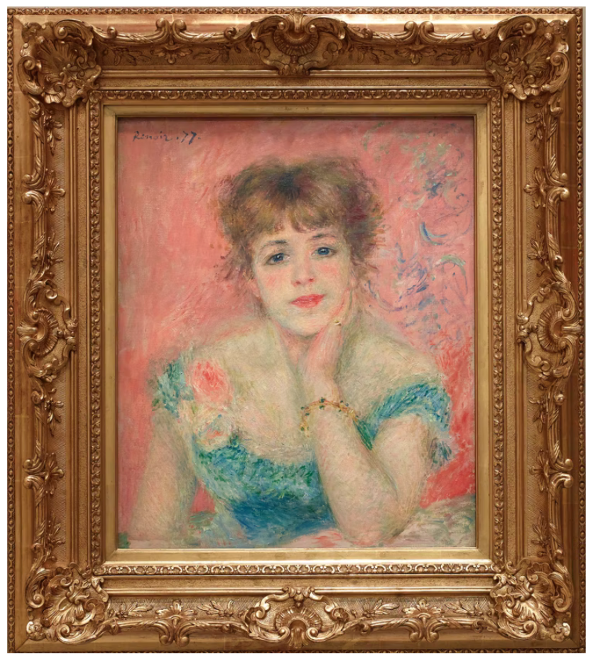 Portrait of Jeanne Samary (La Reverie) (1877) by Pierre-Auguste Renoir was part of the show at Fondation Louis Vuitton in Paris Courtesy of Pushkin Museum of Fine Arts