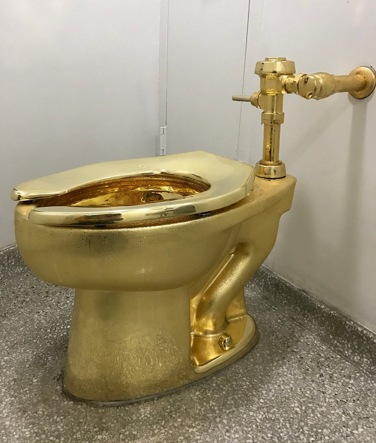 The infamous, fully functioning, 18-carat gold toilet (America, 2016) was stolen from Blenheim Palace, UK
Wikimedia commons