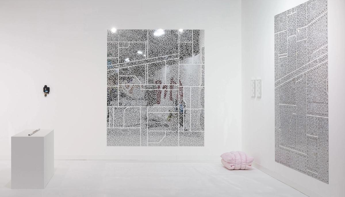 Works by Sung Tieu at the Emalin gallery stand of Frieze London Photo: Theo Christelis