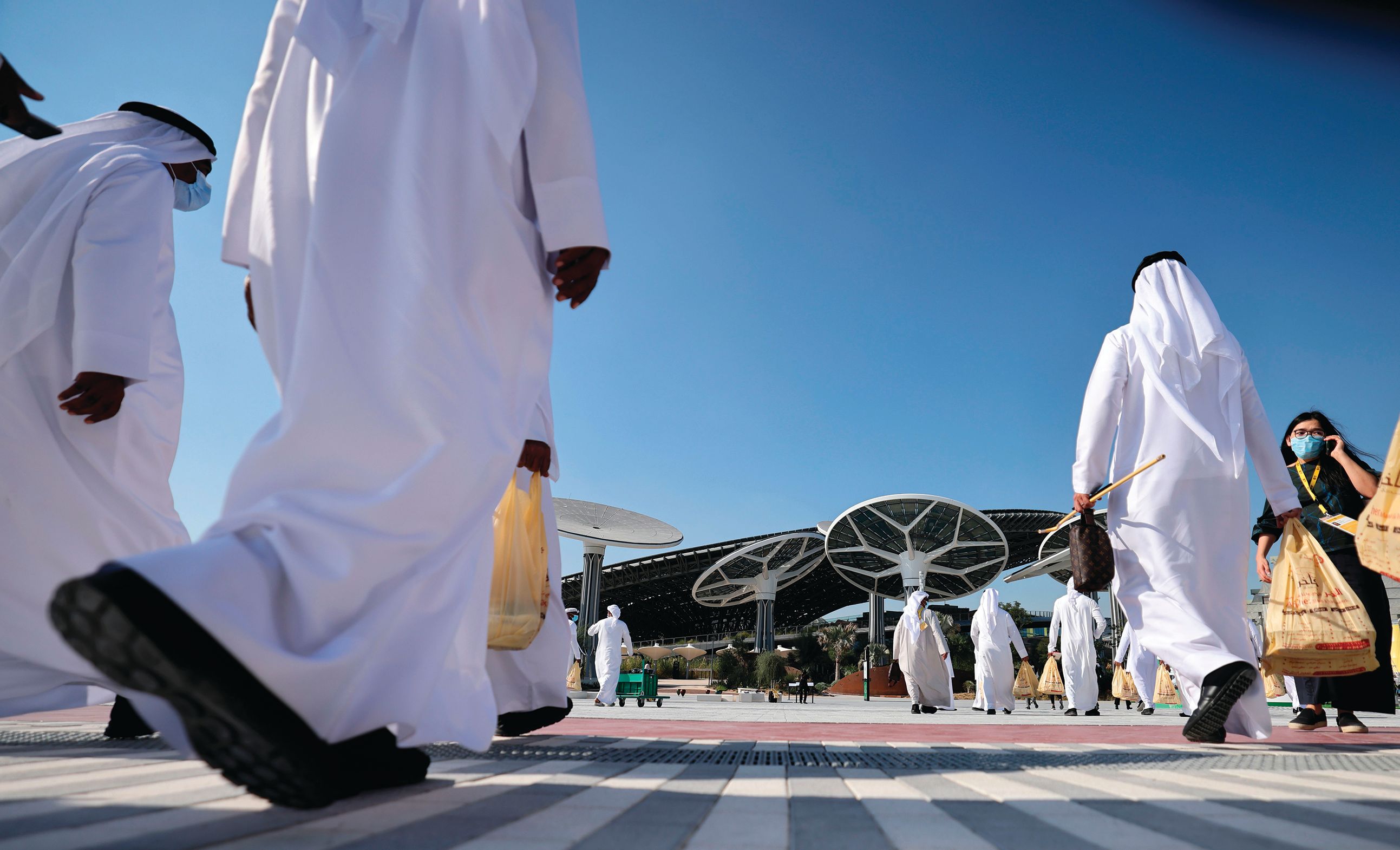 The Sustainability Pavilion at Expo Dubai is part of the future District 2020 development, which will include permanent public art commissioned for the international exhibition © Karim SAHIB/AFP via Getty Images