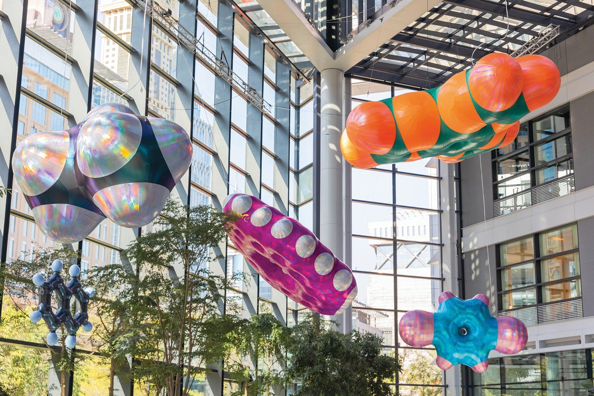 Monira Al Qadiri’s Benzene Float (2023), a gigantic representation of petrochemical compounds, is on display in Dubai during Cop28 Photo: Seeing Things; © the artist
