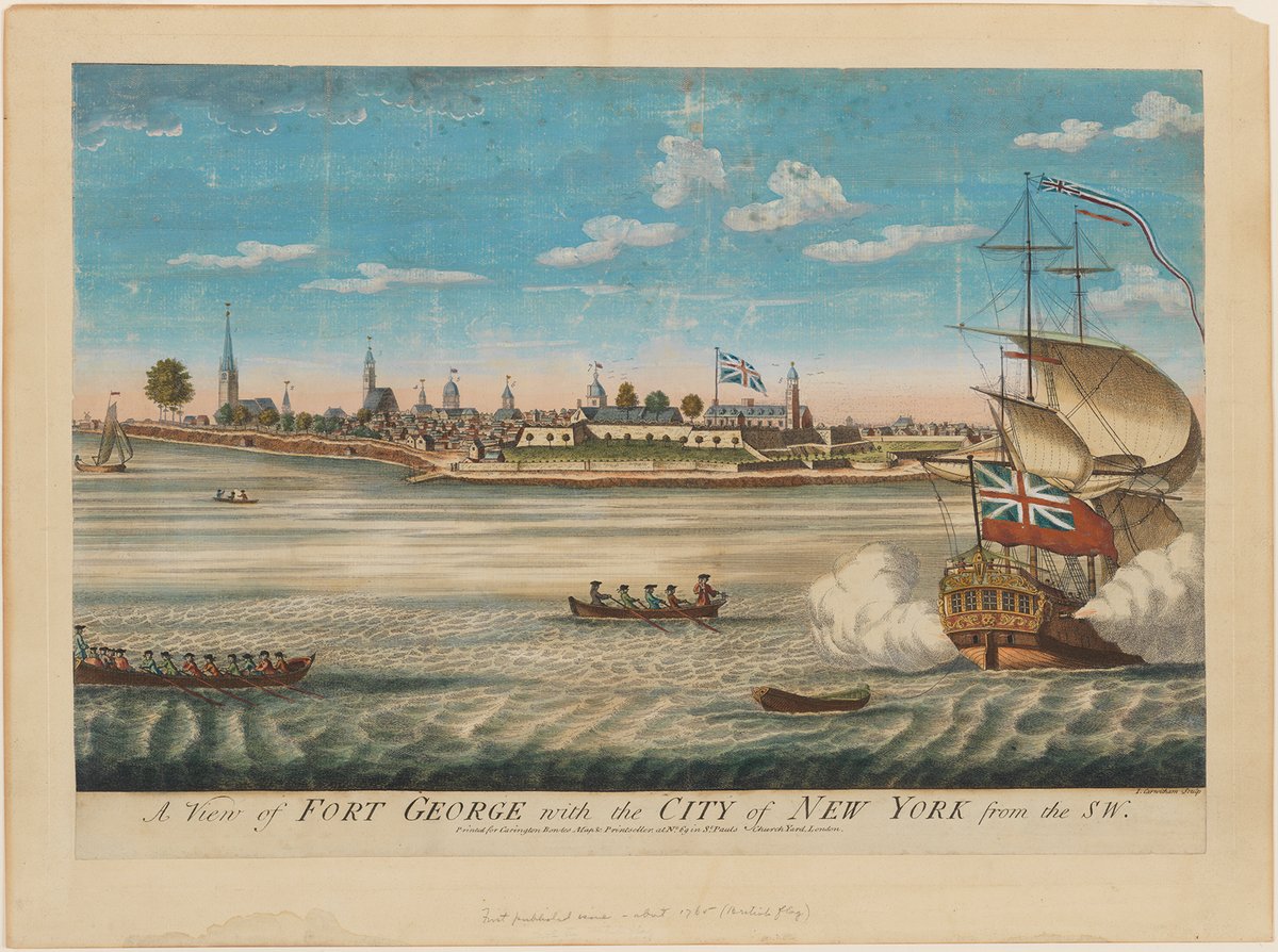 An engraving of A View of Fort George by William Burgis (around 1740) features in MCNY’s show, The Occupied City Courtesy of the Museum of the City of New York