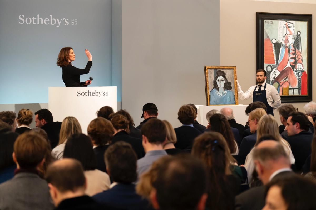 Sotheby's Europe chairman Helena Newman leading tonight's Modern and Contemporary Evening sale in London

Courtesy of Sotheby's