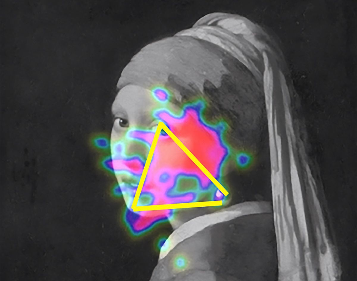 The study suggests that the painting’s construction and key points of light trap the eye into a “sustained attention loop”
Courtesy of Mauritshuis